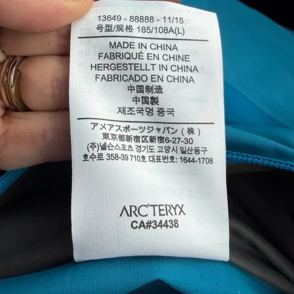 Arc’teryx Gore-Tex Shell Jacket Mens LG Blue Waterproof Alpine Hiking Pit zips - Picture 7 of 16